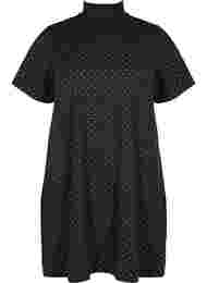 Kortærmet kjole med sten, Black