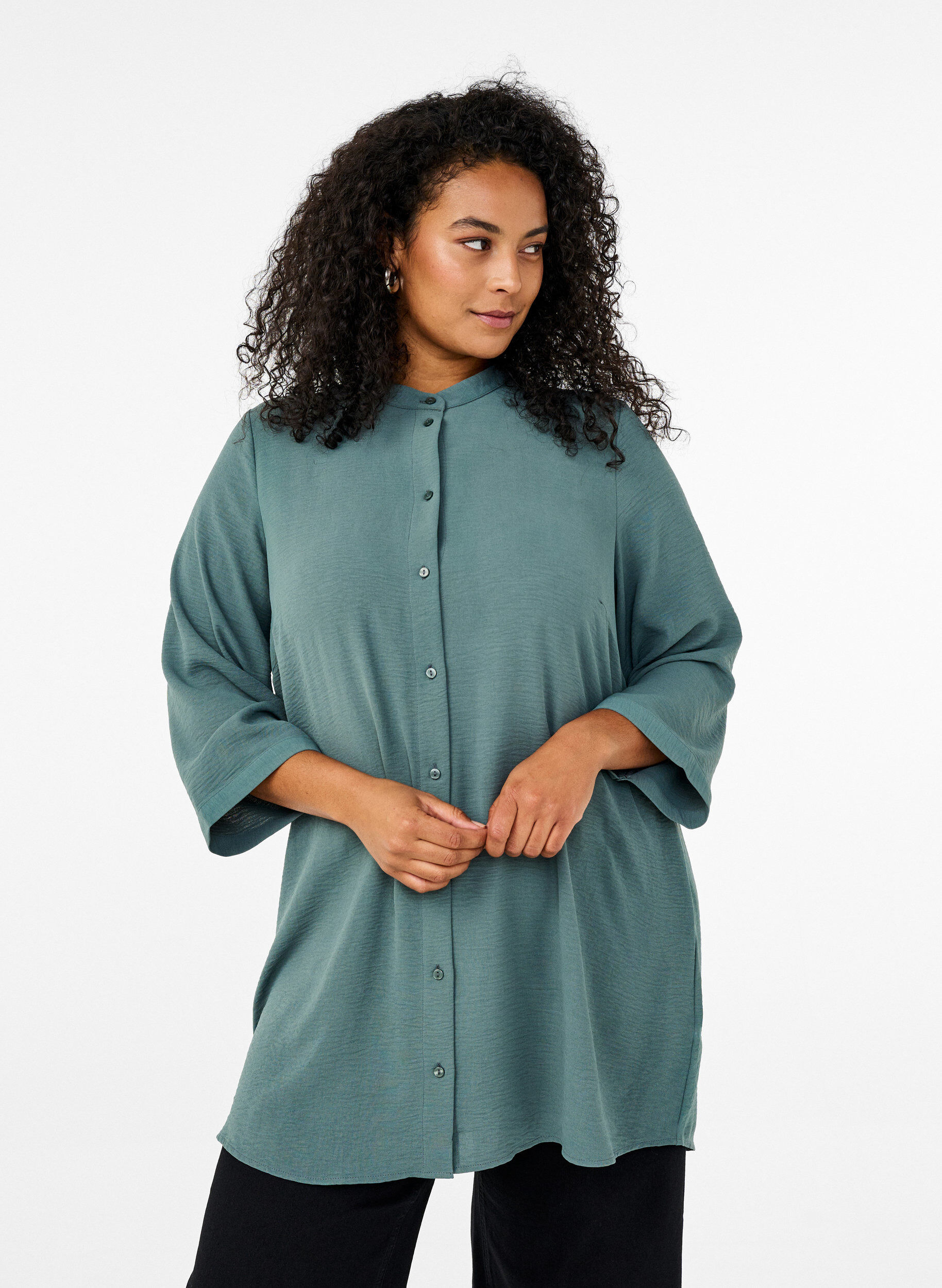 Tunika med 3/4 &aelig;rmer, Gr&oslash;n, Model