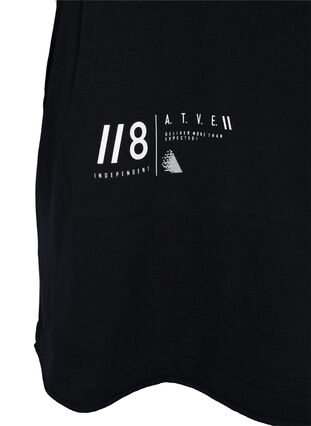 Sweatkjole med hætte og lomme, Black, Packshot image number 3