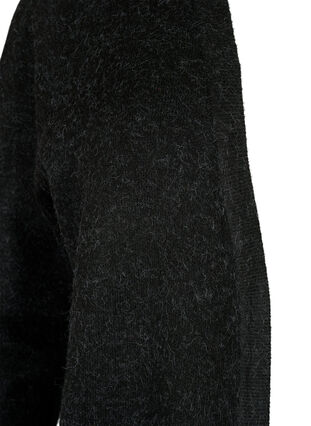 Meleret strik cardigan med lommer, Dark Grey Melange, Packshot image number 2