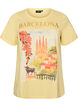 T-shirt i bomuld med printmotiv, Gul, Packshot image number 0