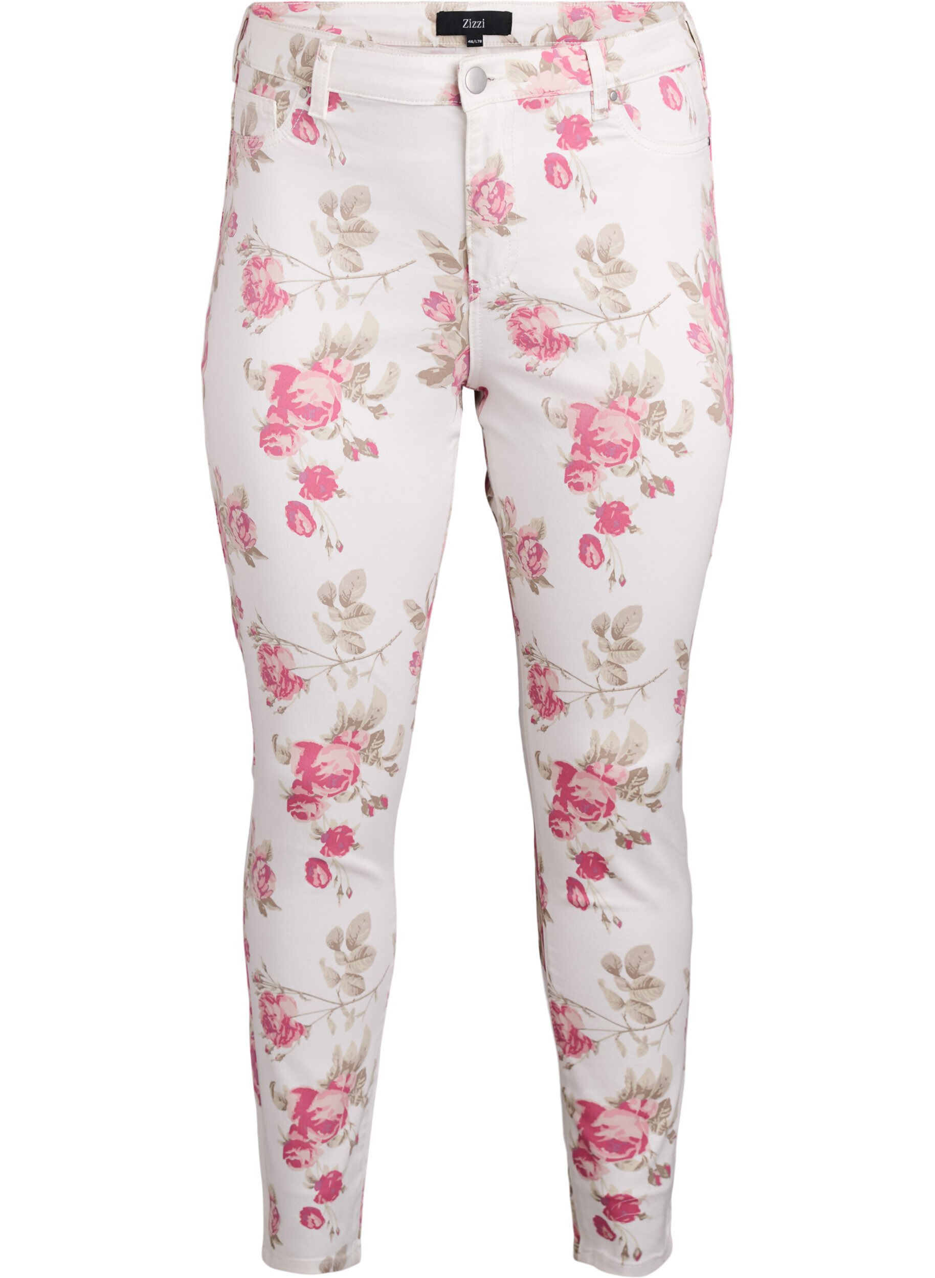 Super slim Amy jeans med blomsterprint