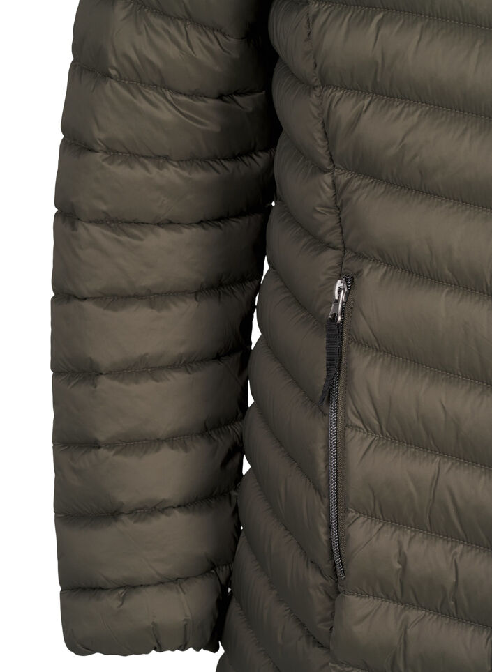 Letvægts jakke med lommer og aftagelig hætte, Grøn, Packshot image number 3