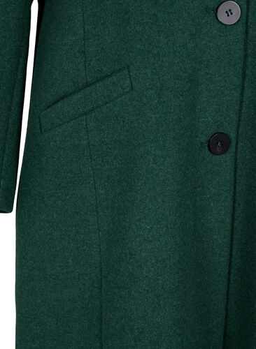 Frakke med knapper og lommer, Trekking Green Mel, Packshot image number 3