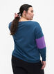 Sweatshirt med sporty print, Blue Wing Teal Comb, Model image number 1
