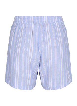 Stribede shorts i hør-viskosemix , Serenity Wh.Stripe, Packshot image number 1