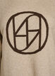 Strikbluse med logo og kontraststriber, Beige, Packshot image number 2