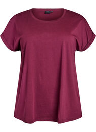 Kort&aelig;rmet t-shirt i bomuldsblanding, R&oslash;d