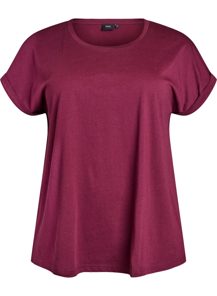 Kort&aelig;rmet t-shirt i bomuldsblanding, R&oslash;d, Packshot image number 0