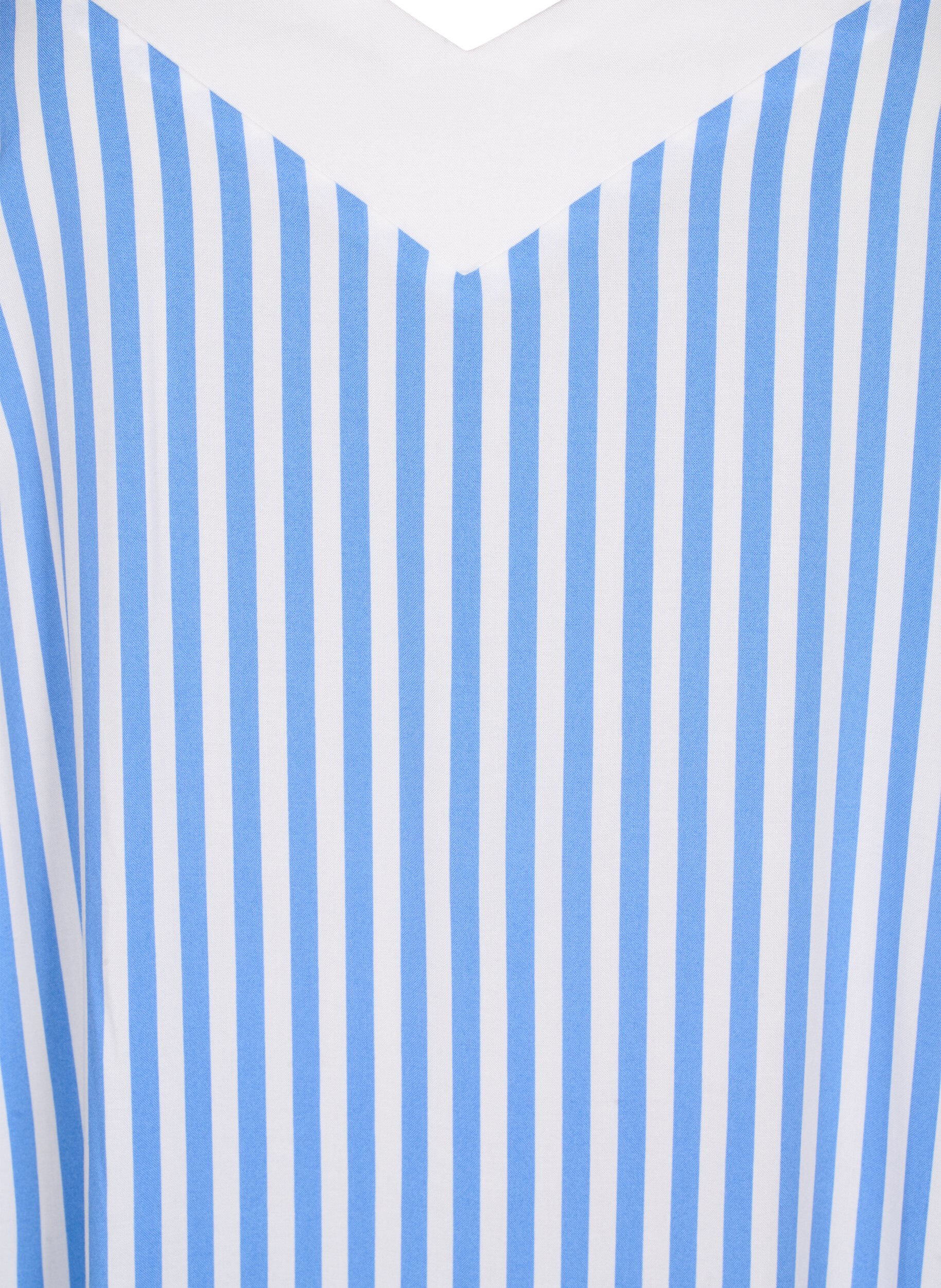 Zizzi FLASH - Stribet stropkjole i viskose, L. Blue White Stripe, Packshot image number 2