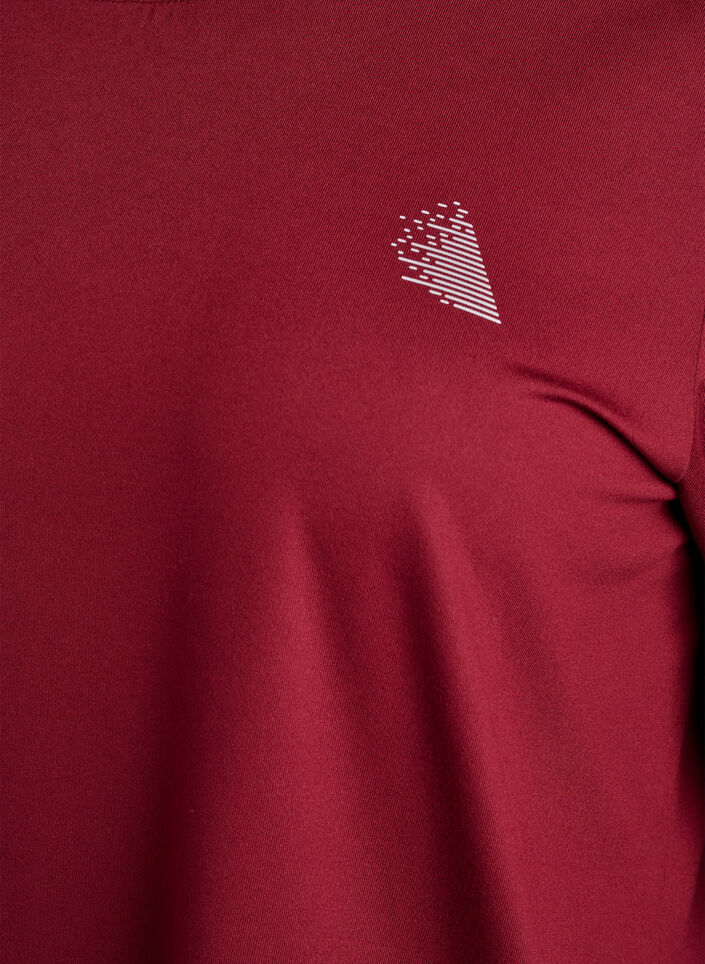 Tr&aelig;ningsbluse med 3/4 &aelig;rmer, R&oslash;d, Packshot image number 2