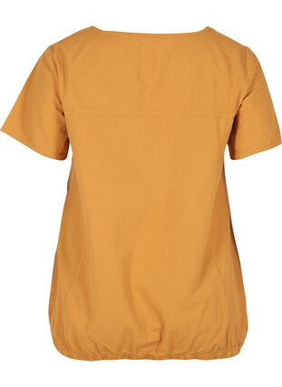 Bluse med korte ærmer, Golden Yellow, Packshot image number 1