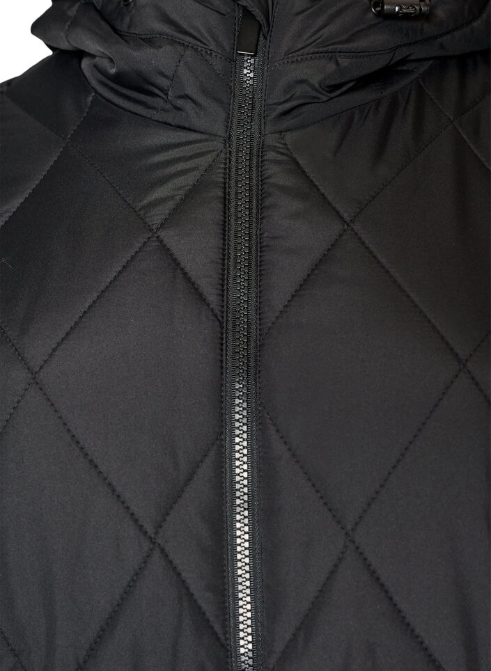 Let vatteret jakke med diamantquilt, Sort, Packshot image number 2