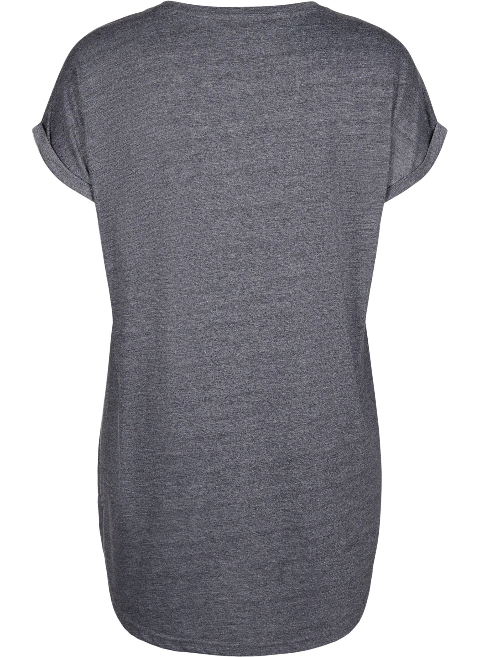 Zizzi Kort&aelig;rmet natkjole med tekstprint, , Packshot image number 1