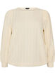 Jerseybluse med struktur og ballonform, Vanilla, Packshot image number 0
