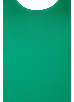 Ensfarvet basis top i bomuld, Jolly Green, Packshot image number 2