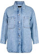 Løstsiddende denimjakke med knapper, Light blue denim, Packshot image number 0