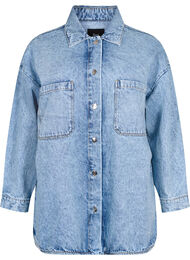 Løstsiddende denimjakke med knapper, Light blue denim