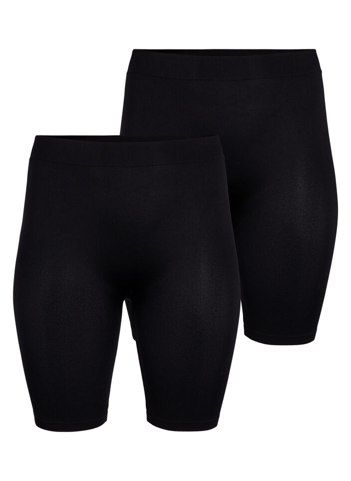 2-pak seamless cykelshorts, Black, Packshot image number 0