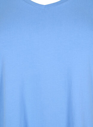 Ensfarvet basis t-shirt i bomuld, Blue Bonnet, Packshot image number 2
