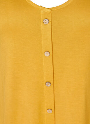 Viskose top med knapper, Golden Yellow, Packshot image number 2