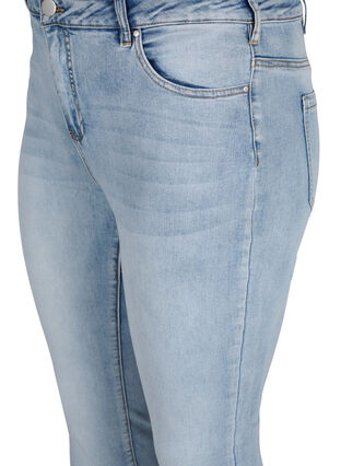 Amy jeans med høj talje og dekorative sten , Light blue, Packshot image number 2