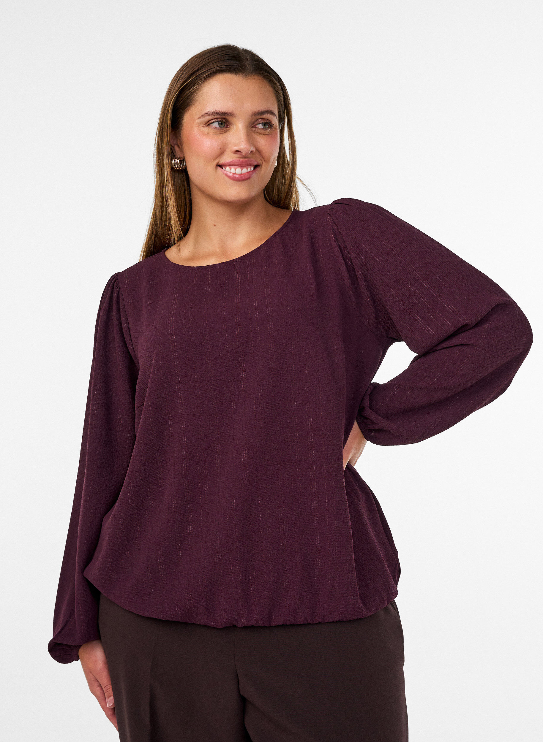 Bluse med glimmer, R&oslash;d, Model