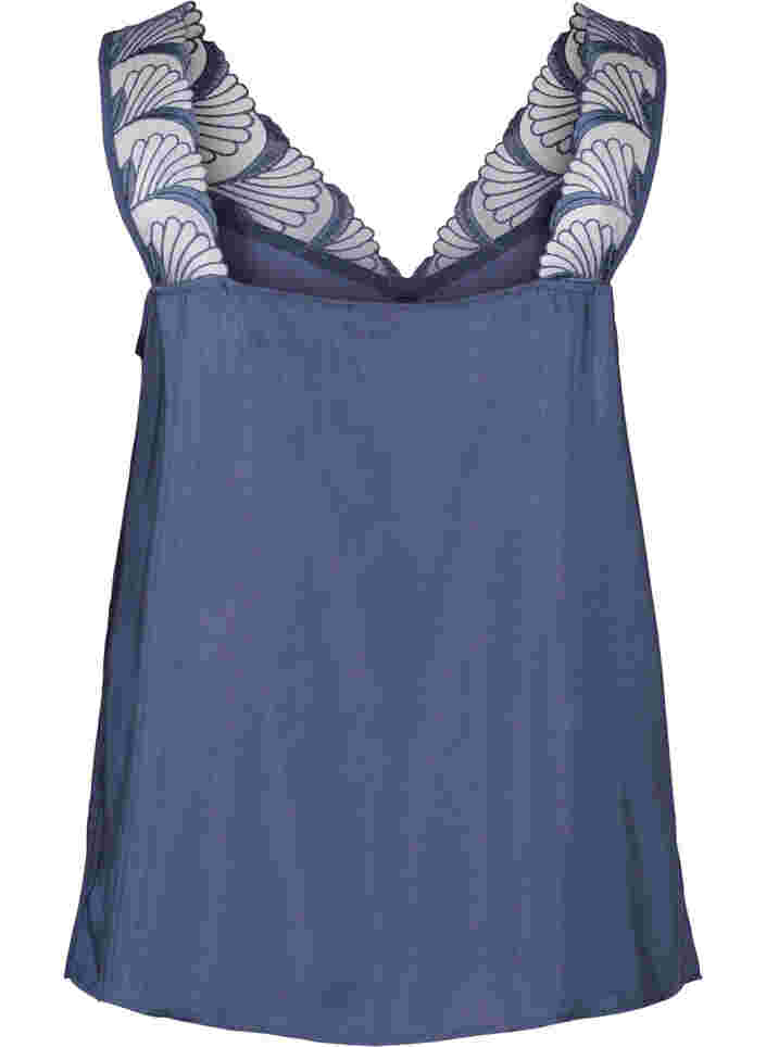 Top med v-udskæring og blonder, Odysses Gray, Packshot image number 1