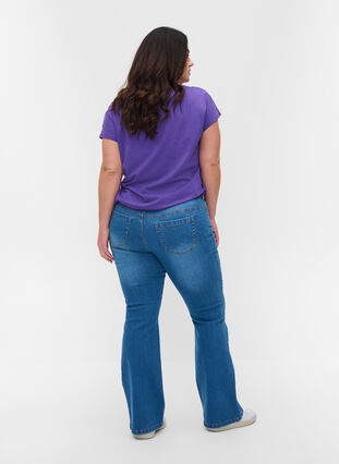 Højtaljet Ellen bootcut jeans, Light blue, Model image number 1