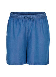 Løse shorts med bindesnøre og lommer, Blue denim