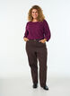 Bluse med struktur og 3/4 &aelig;rmer, Lilla, Model image number 1