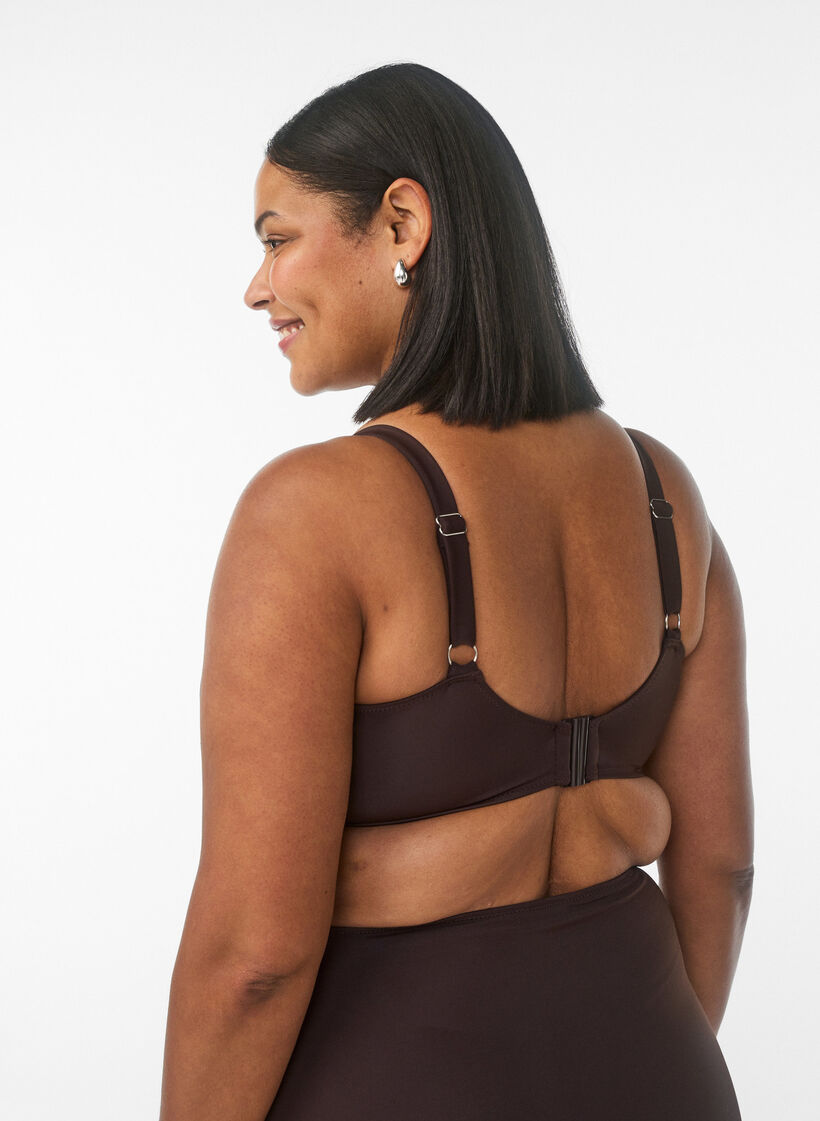 Bikini b&oslash;jle bh med draperinger, Brun, Model image number 2