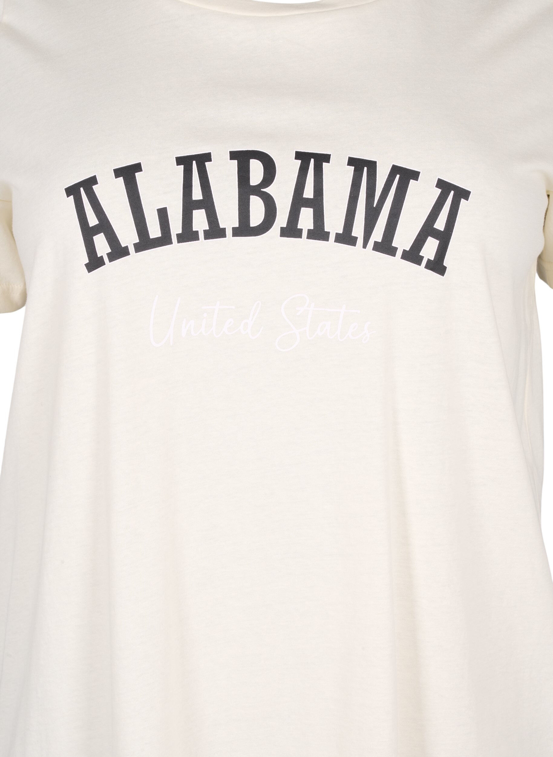 Zizzi Bomulds t-shirt med tekst, Antique W. Alabama, Packshot image number 2