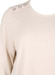 Bluse med pynteknapper , Beige, Packshot image number 2