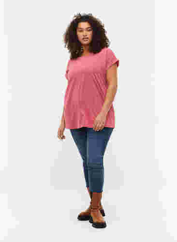 Kortærmet t-shirt i bomuldsblanding, Rasperry Pink, Model image number 2