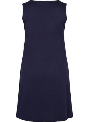 Ærmeløs bomulds kjole med a-shape, Night Sky Solid, Packshot image number 1