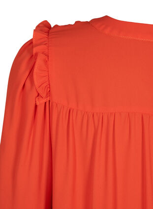 Langærmet kjole med flæser , Orange.com, Packshot image number 3