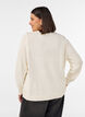 Cardigan med kabelstrikket m&oslash;nster, Vanilla, Model image number 2