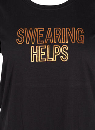 Trænings t-shirt med print, Black Swearing, Packshot image number 2