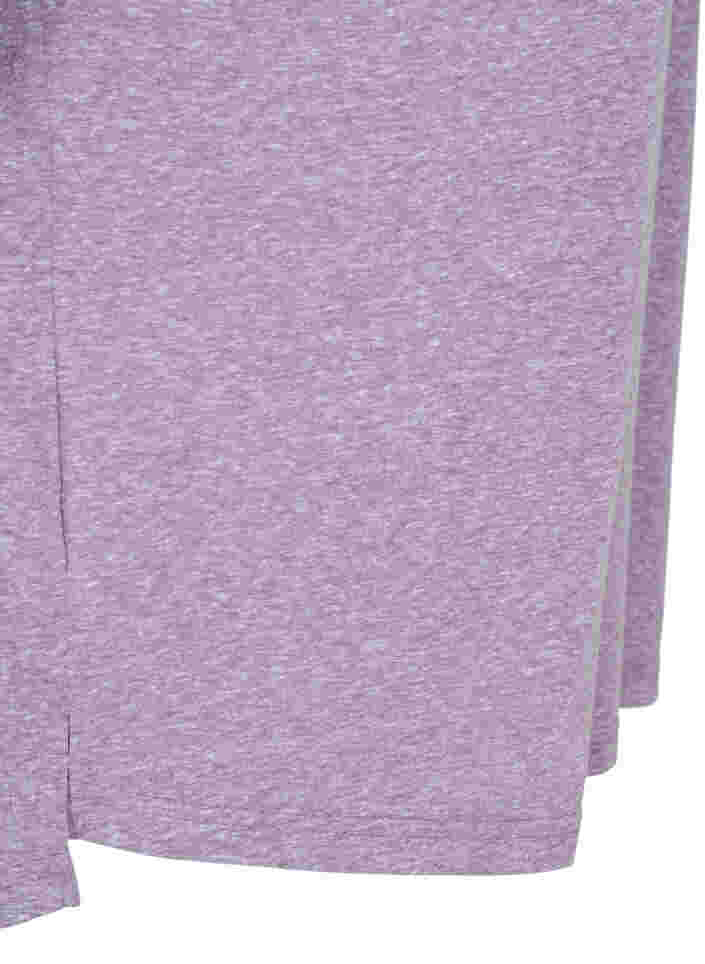 Meleret bluse med korte ærmer, Vintage Violet Mel., Packshot image number 3