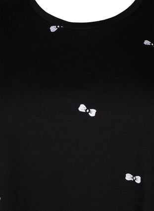 T-shirt i økologisk bomuld med sløjfer, Black W. Bow Emb. , Packshot image number 2