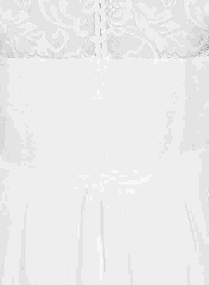 Ærmeløs brudekjole med blonder og plissé, Star White, Packshot image number 3
