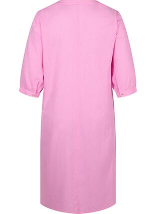 Lang skjortekjole med 3/4 ærmer, Begonia Pink, Packshot image number 1