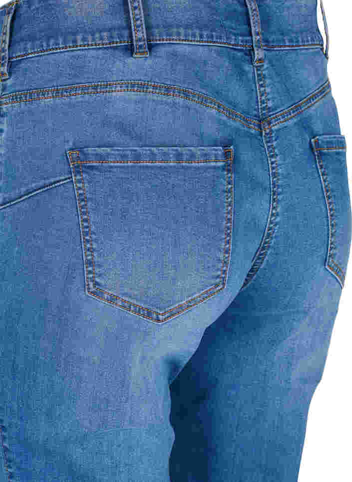Højtaljede Ellen jeans med bootcut , Blue denim, Packshot image number 3
