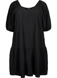 A-formet kort kjole med v-hals, Black