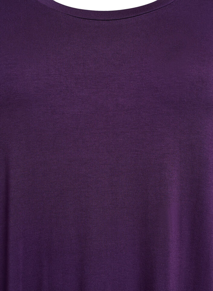 Viskose natkjole med blondedetaljer, Lilla, Packshot image number 2