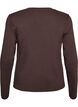 Lang&aelig;rmet basis T-shirt med rund hals, Brun, Packshot image number 1