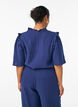 Bluse i bomuldsmusselin med broderie anglaise og 1/2 &aelig;rmer, Bl&aring;, Model image number 2