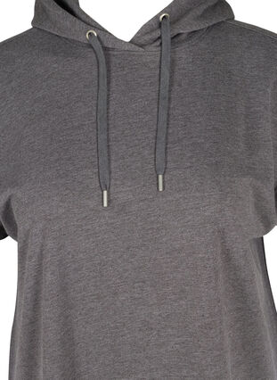 Lang sweatshirt med korte ærmer, Dark Grey Melange, Packshot image number 2