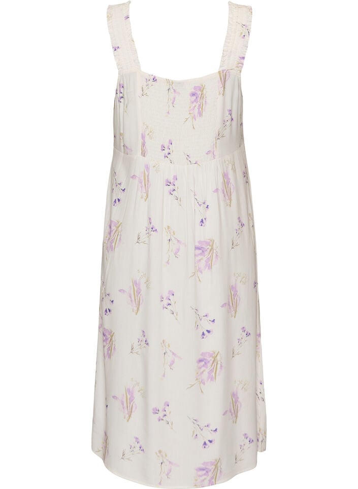 Sommerkjole med brede stropper, Hvid, Packshot image number 1